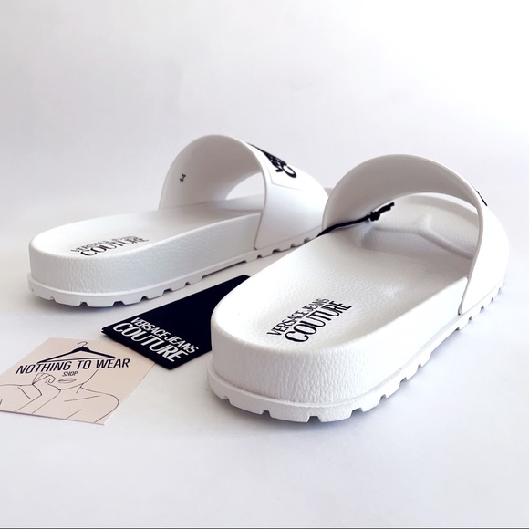 ⭕️ VERSACE JEANS Men’s Flip Flops Slide White 11 main image 2